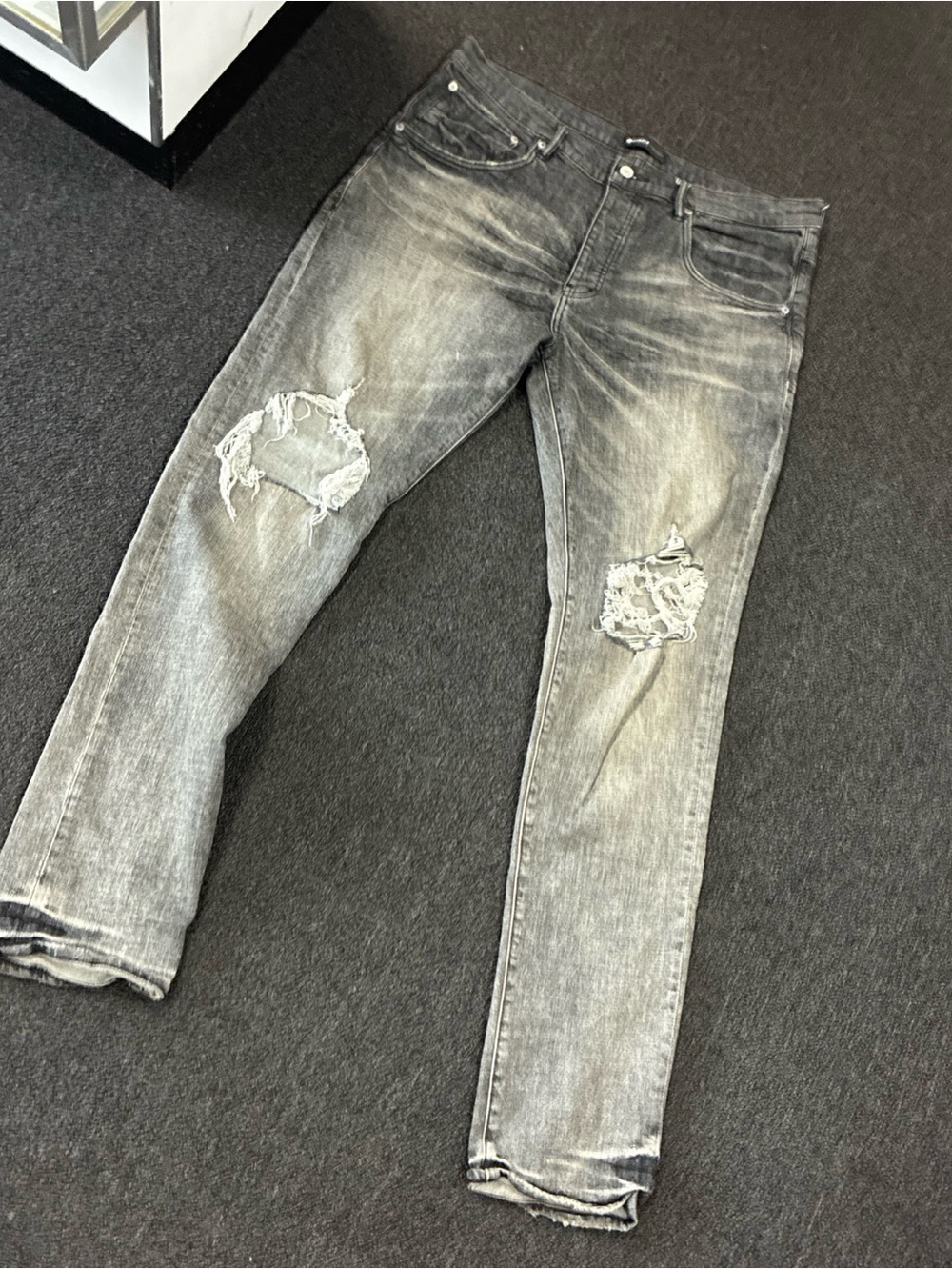 Men's Purple Brand Jeans Distressed SZ 39 Used Pre Owned Streetwear